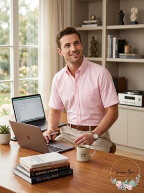 Club Room Mens Wrinkle-Resistant Button-Up Short Sleeve Dress Shirt, SZ 14.5